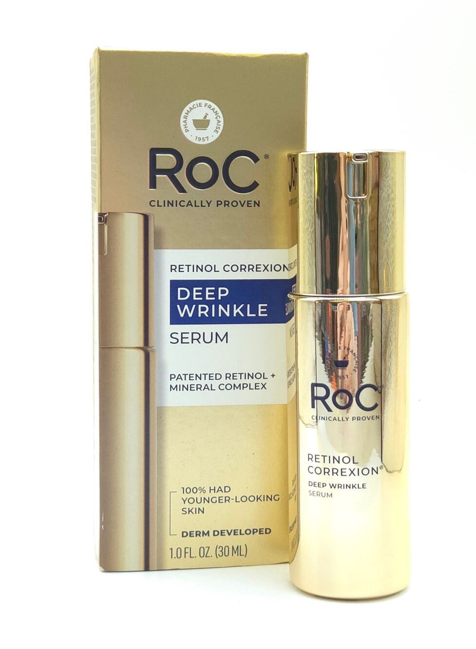 RoC Retinol Correxion Deep Wrinkle Serum is a dermatologist-developed